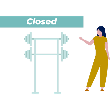 Girl closed gym  Illustration