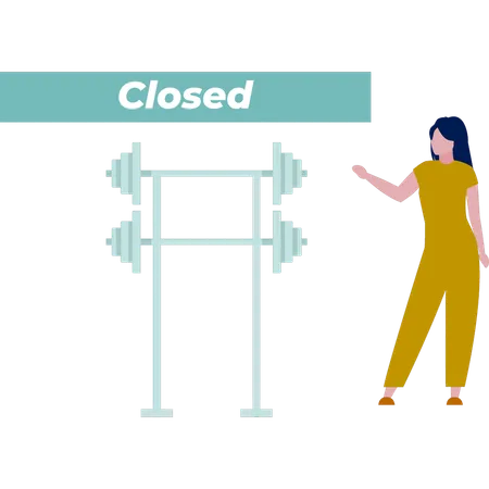 Girl closed gym  Illustration