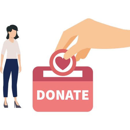 Girl collecting donation money  Illustration