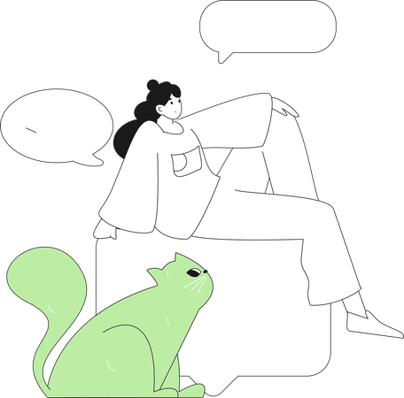 Girl communicate on social media  Illustration