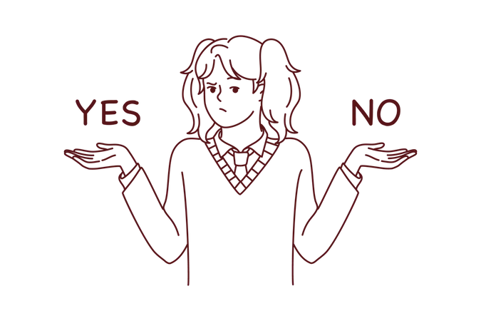 Girl confused for decision  Illustration