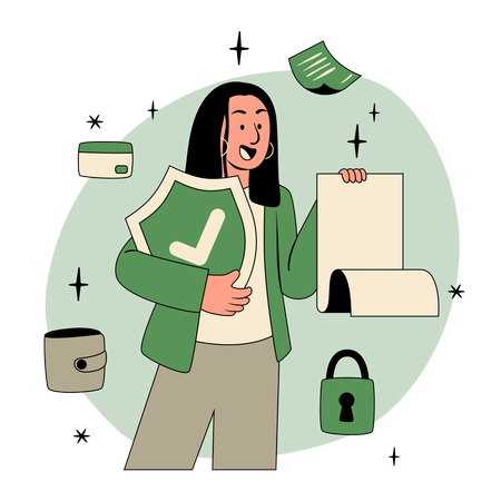 Girl consulting Insurance Agent  Illustration
