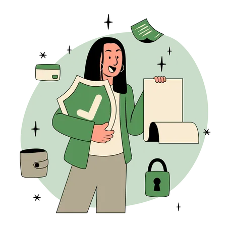 Girl consulting Insurance Agent  Illustration
