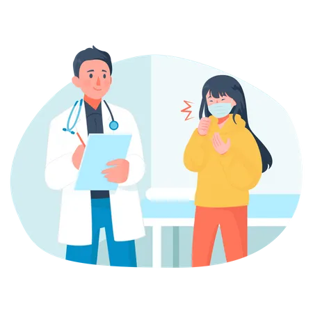 Girl Consulting with doctor Illustration