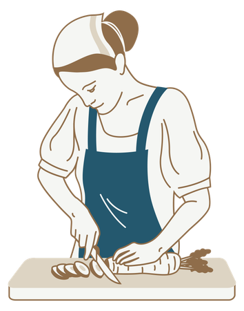 Girl Cooking  Illustration