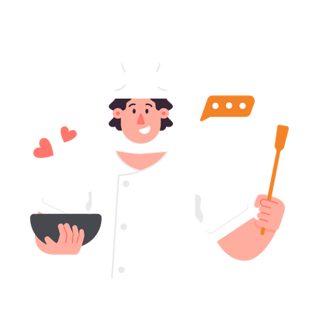 Girl cooking Illustration