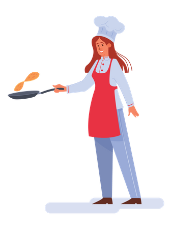 Girl cooking  Illustration