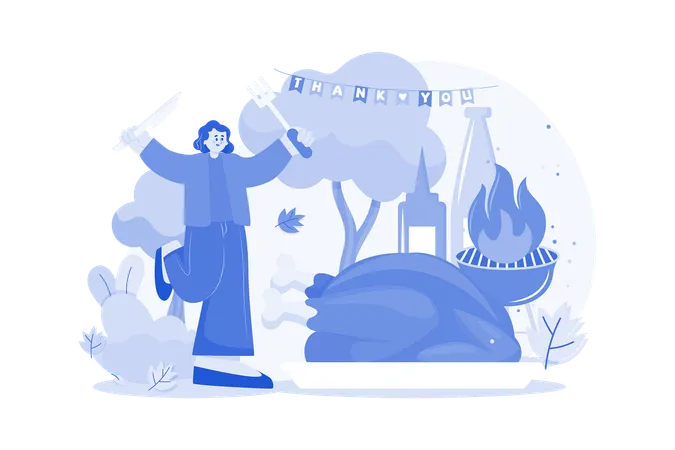 Thanksgiving Day Illustration Concept On White Background Illustration