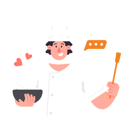 Girl cooking  Illustration