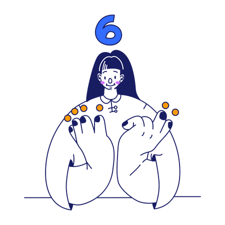 Girl counts on her fingers  Illustration
