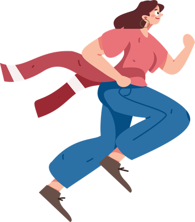 Girl crossing finish line  Illustration