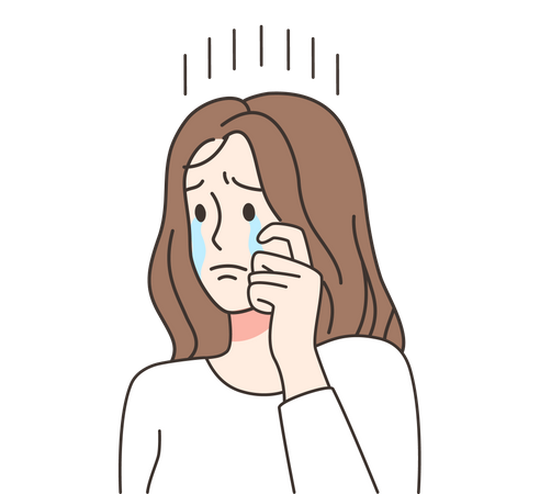 Girl crying  Illustration