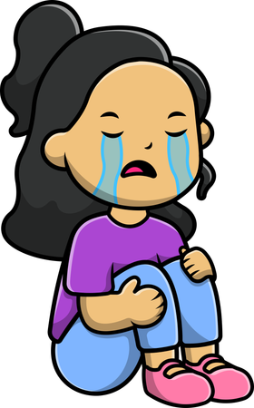 Girl Crying  Illustration