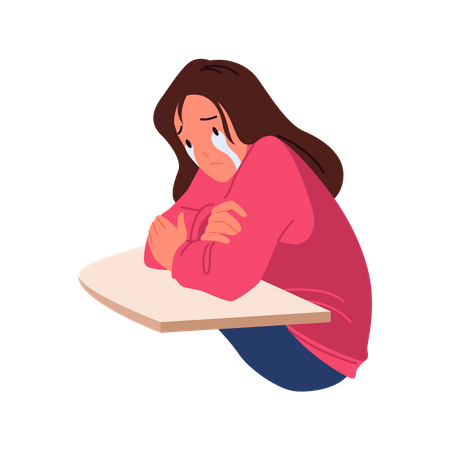 Girl crying  Illustration