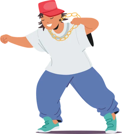 Energetic Kid Flaunts Rhythmic Hip Hop Moves Effortlessly Blending Sharp Isolations And Fluid Footwork Infectious Joy Radiates As They Groove With Confidence Embodying Vibrant Spirit Of Urban Dance Illustration