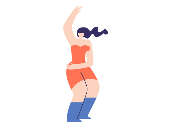 Girl dancing Illustration
