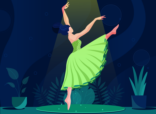 Girl dancing Illustration