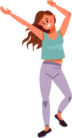 Girl Dancing Illustration
