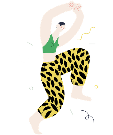 Girl dancing and feeling cheerful Illustration