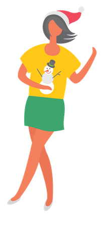 Girl dancing in christmas party Illustration