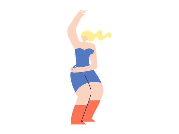 Girl dancing in concert Illustration
