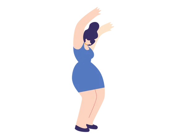 Girl dancing in concert  Illustration