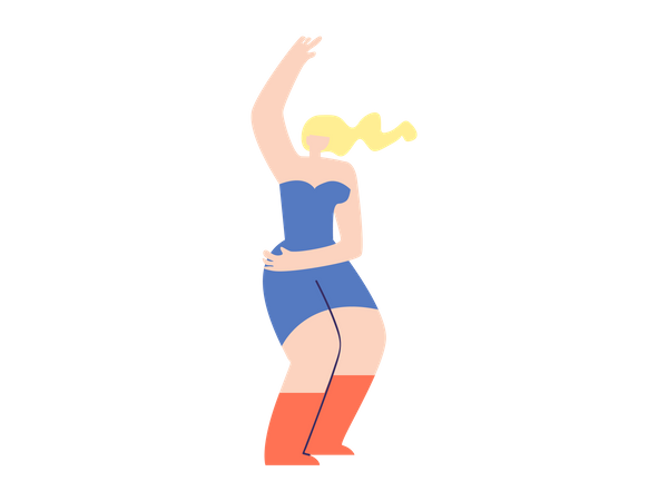 Girl dancing in concert  Illustration
