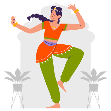 Girl Dancing in folk dance  Illustration