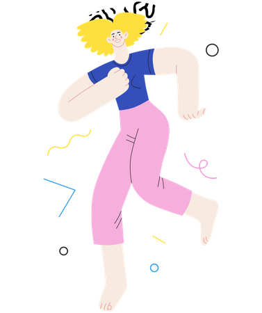 Girl dancing in happiness Illustration