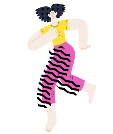 Girl dancing in happiness  イラスト