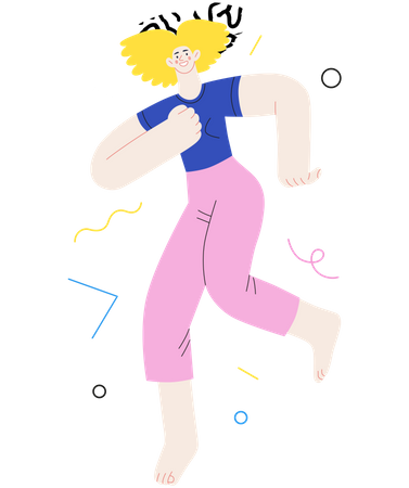 Girl dancing in happiness  Illustration