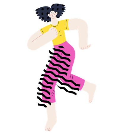 Girl dancing in happiness  Illustration