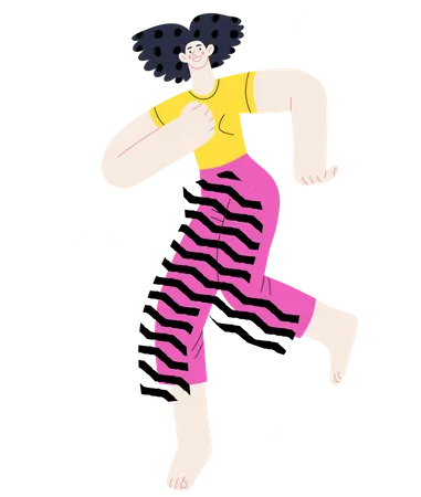 Girl dancing in happiness  Illustration