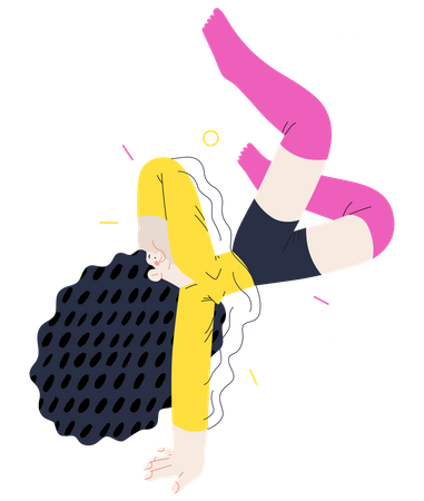 Girl dancing in happy mood  Illustration