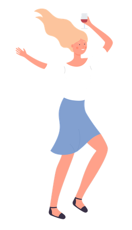 Girl dancing in party  Illustration