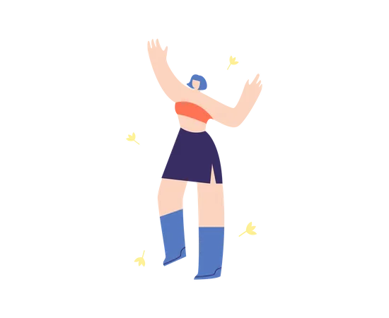 Girl dancing in party  Illustration