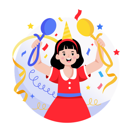 Girl dancing in Party  Illustration