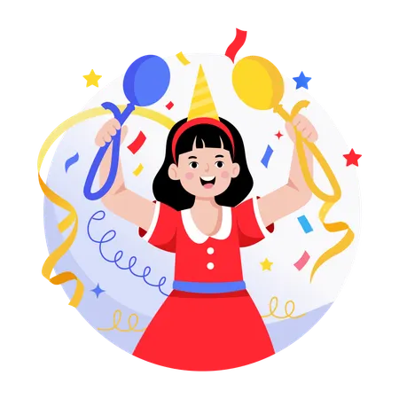 Girl dancing in Party  Illustration