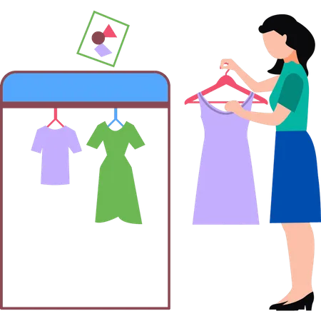 Girl designing clothes  Illustration