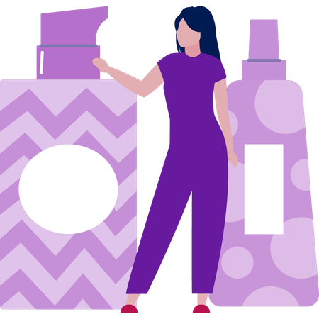 Girl discussing about face foundation  Illustration