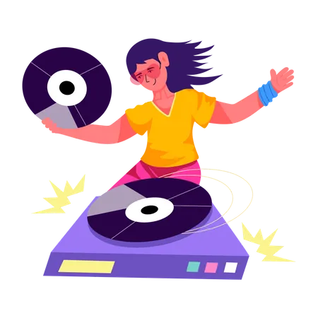 Girl DJ  Illustration