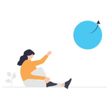 Girl doing 3d modeling Illustration