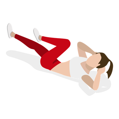 Girl doing abs workout  Illustration