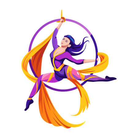 Girl doing aerial performance  Illustration