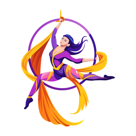 Girl doing aerial performance  Illustration