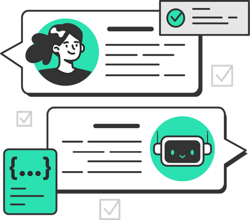 Girl doing ai chart  Illustration