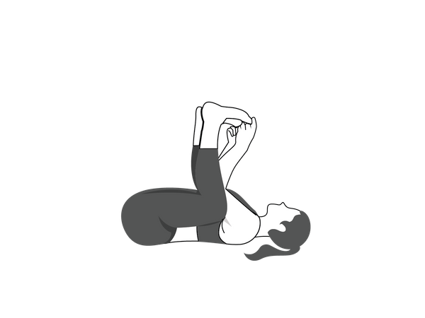 Girl doing Ananda Balasana  Illustration