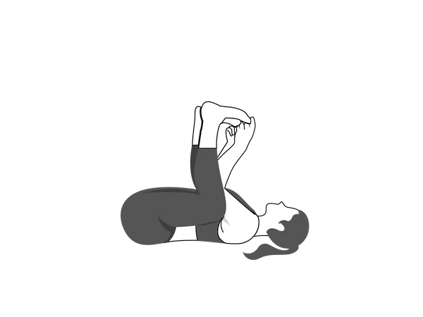 Girl doing Ananda Balasana  Illustration