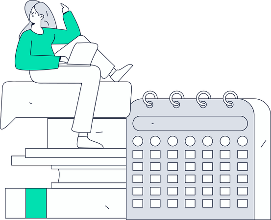 Girl doing appointment coordination  Illustration