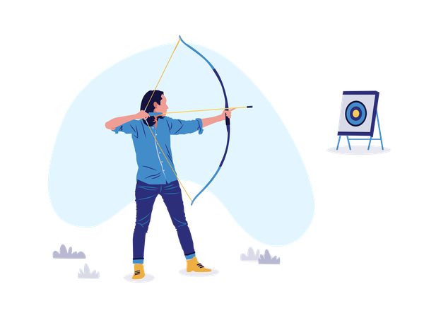 Girl doing Archery  Illustration
